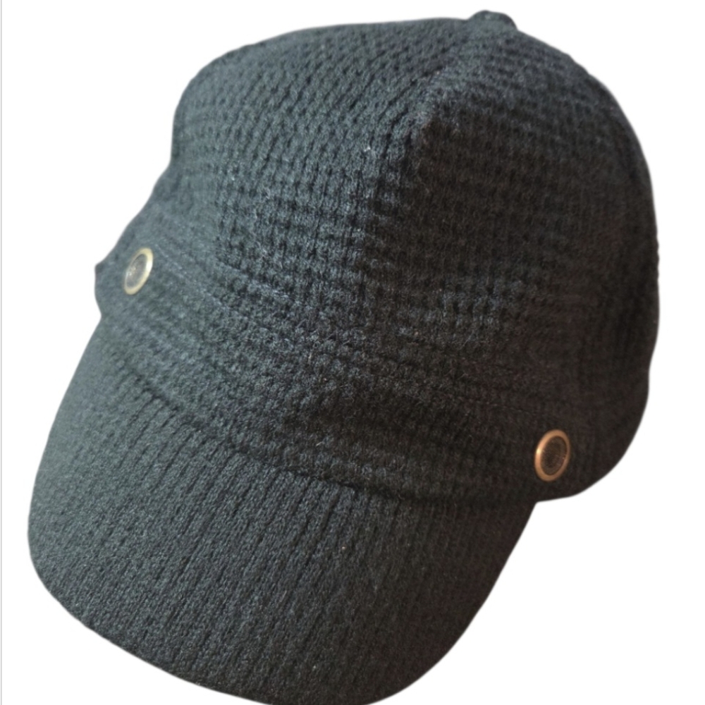 Crocs Hat Womens Adjustable Snapback Short Bill Black Fabric Knit Baseball Cap